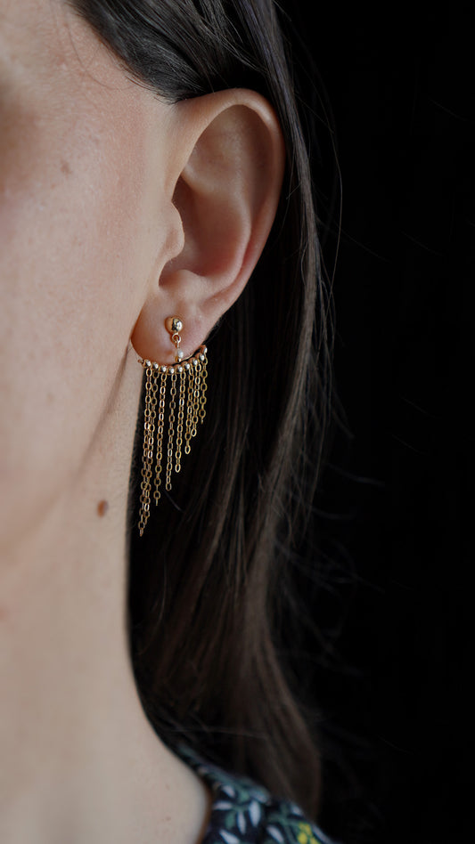 Chain fringe ear jewel