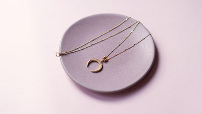 Horn and zircons necklace 