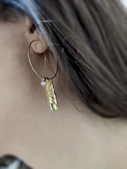 Golden Cascade Hoop Earrings
